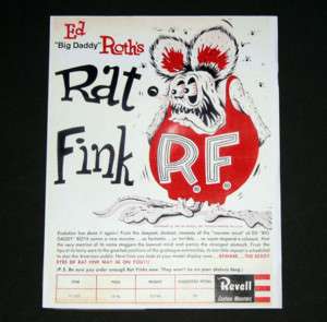 REVELL RAT FINK ED DADDY ROTH SALES PROMO SHEET  