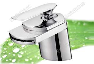 Big Mouth Waterfall Tap Bathroom Vanity Faucet Brushed Nickel Lavatory 