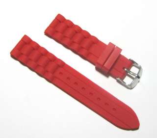 New 20mm Silicone Rubber Watch Band Strap   Dark Red  