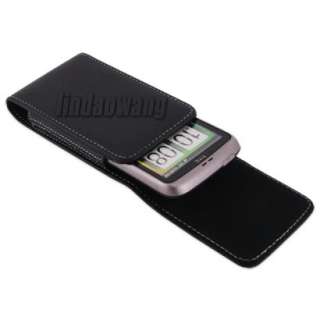 Metal Belt Clip Leather Case Pouch + LCD Film For HTC Desire Bravo