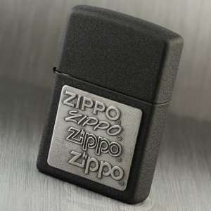  Zippo Lighter You Care Pewter Emblem Black Crackle Sports 