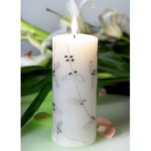 Lumière DespritTM 3 x 7 White Unfragranced Jeweled Pillar Candle