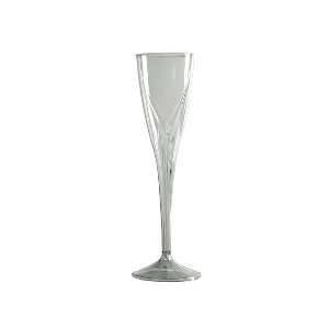  Classicware CWSC5 Plastic 5 oz Clear Stemware Champagne Flute Glass 