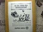 vtg 1937 ad print super shell petroleum baseball bat gloves