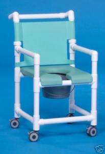 DELUXE SHOWER COMMODE CHAIR w/OPEN FRONT SOFT SEAT  