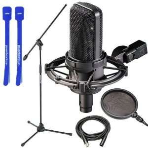   Mic w/ Stand, Pop Filter, XLR & Cable Ties Musical Instruments