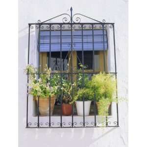  Window and Flower Pots, Mijas, Andalucia (Andalusia),Spain 