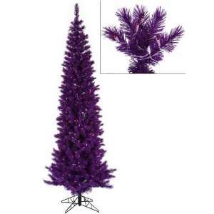  10 Pre Lit Purple Ashley Spruce Artificial Pencil Christmas Tree 