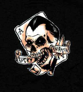 Lucky 13 Skull Aces High Casino T Shirt Tee  