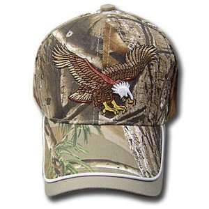   BROWN CAMOUFLAGE HAT CAP REAL TREE EAGLE HUNT