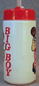 BOBS BIG BOY PLASTIC BEVERAGE DRINK CONTAINER CUP w/STRAW  