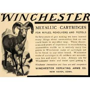  1906 Ad Winchester Metallic Cartridge Rifle Pistol Gun 