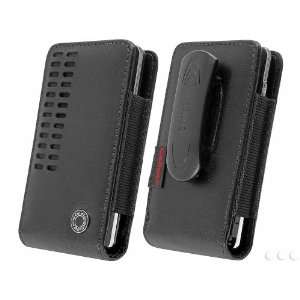  Cellet Bergamo Black Leather Case with Holster for Samsung 