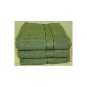  SET OF 6 BATH TOWELS   GREEN   100% COTTON TERRY