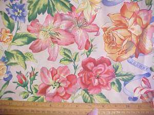 Yd FABULOUS Colorful Floral Upholstery Drapery Fabric  