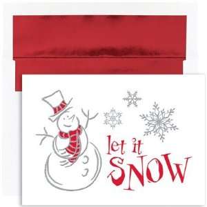  Snowman and Shimmering Flakes Boxed Holiday Cards: Health 