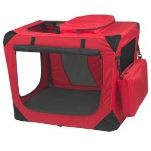   II Deluxe Portable Soft Dog Crate in Red Poppy   Small