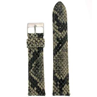 Watch Band Leather Strap Quick Change Snake Print Cream LEA 1510 