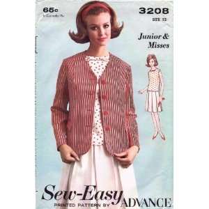  Advance 3208 Vintage Sewing Pattern Womens Suit Overblouse 