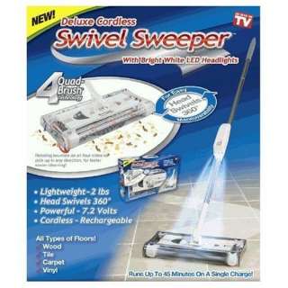  Deluxe Cordless Swivel Sweeper with Bright White LED 