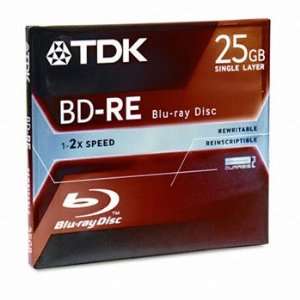  TDK 48699   BD RE DVD Disc, 25GB, 2x, w/Jewel Case, White 