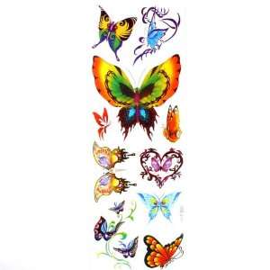  New Temporary Tattoos Butterflies Pattern Design Vivid(2 