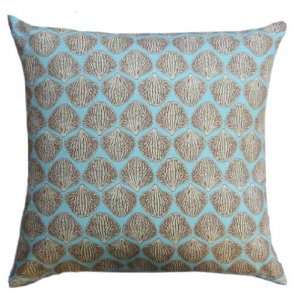   Light Blue Brown Throw Pillow (Insert Sold Separately)