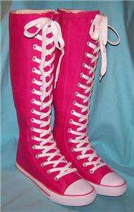NEW YOUTH SKATE LACE UP KNEE HIGH TOP SNEAKERS BOOTS SIZE 1, 2, 3 or 4 