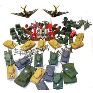   Army Military Play Set with Jet Fighters, Cannons, Missile Silos Toys