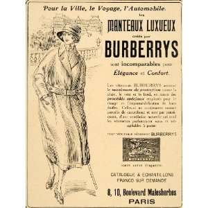  1920 Ad French Trench Coat Burberrys Fashion Paris Luxe 