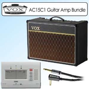 Vox AC15C1 Custom Series 15 Watt 1X12 Combo Guitar Amp Bundle Musical 