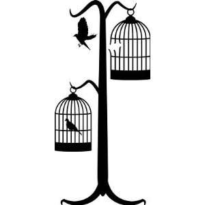  Bird Cage With Bird Escaped   Vinyl Wall Art Everything 