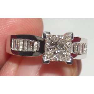   35 carat DIAMOND antique look ring gold PRINCESS new 